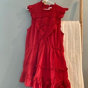 Pomander Place Vibrant Red Ruffle Dress XL